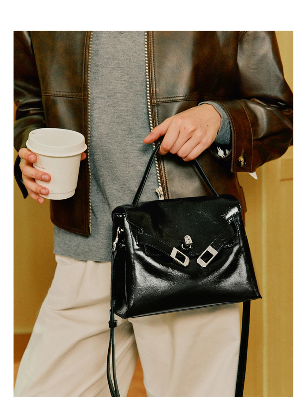 Microfiber Synthetic Leather Shoulder and Crossbody Tote