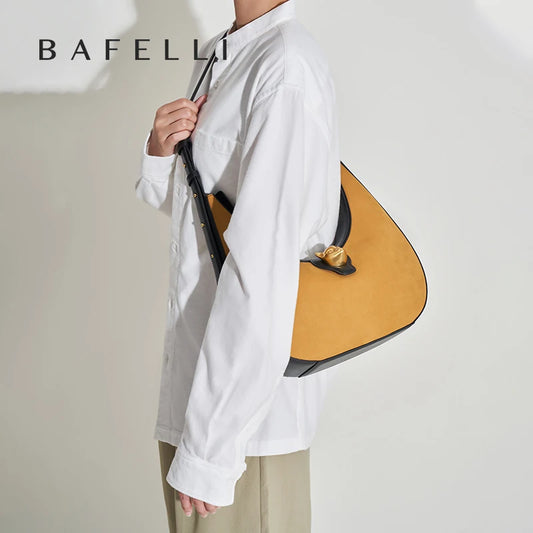 Patchwork Genuine Leather Hobo Shoulder and Crossbody Bag