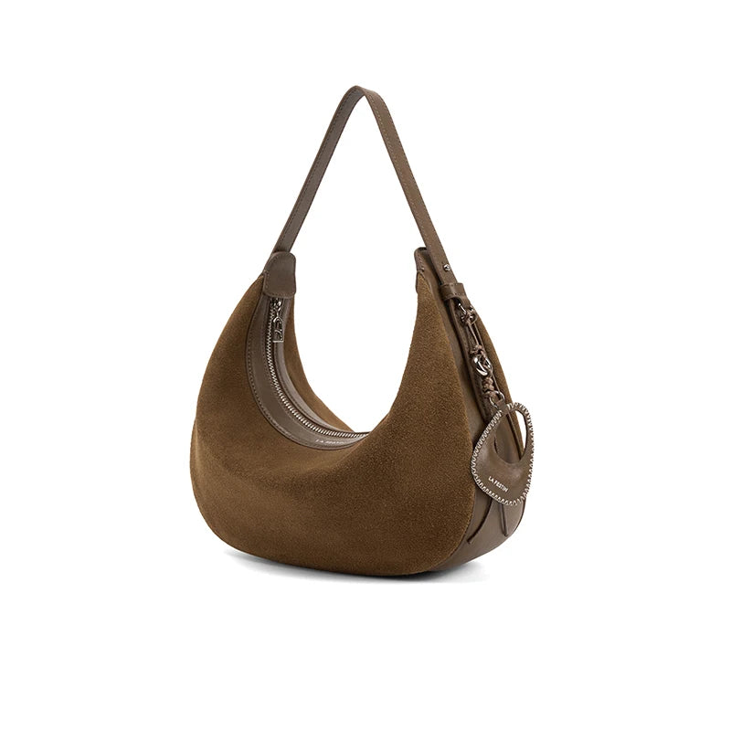 Genuine Leather Curved Tote Bag