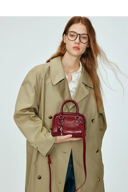 Genuine Leather Boston Shoulder Bag