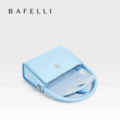 Genuine Leather Doctor-Style Mini Handbag with Flap
