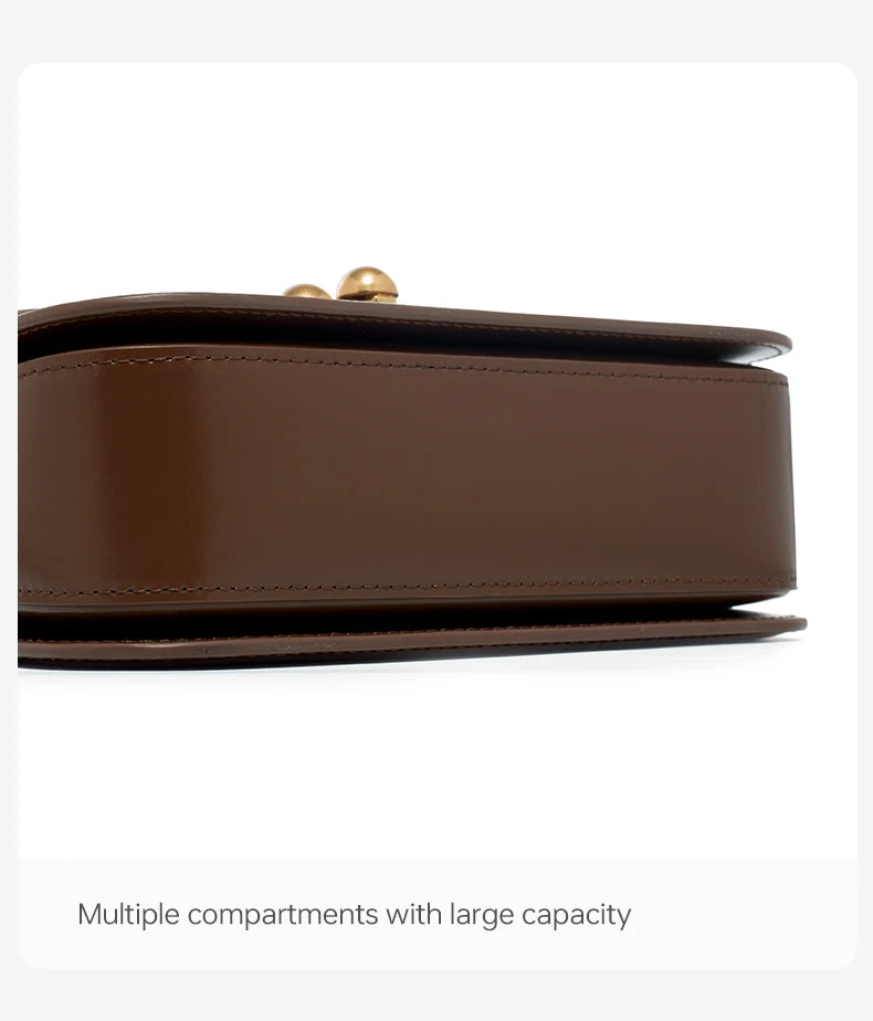 Split Leather Square Shoulder and Crossbody Bag