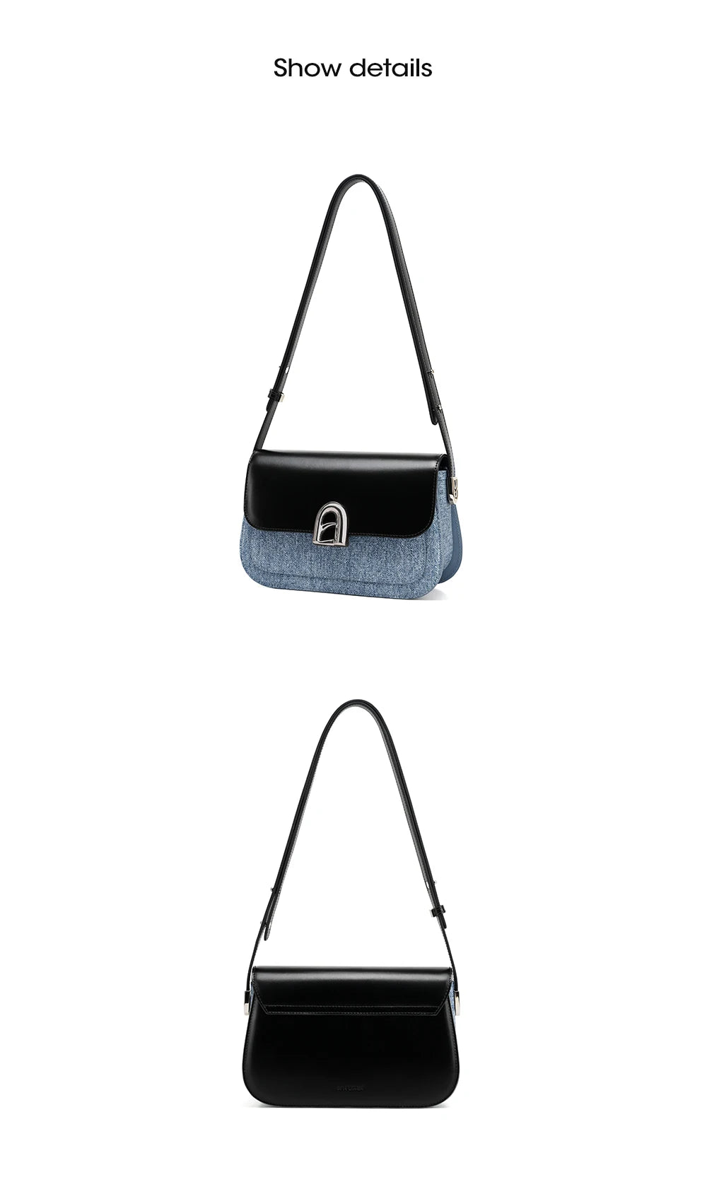 Split Leather Square Shoulder and Crossbody Bag