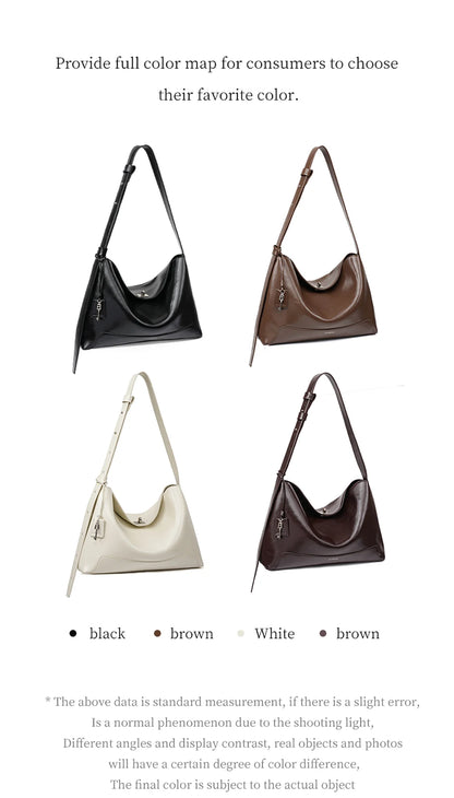 Split Leather Shoulder and Crossbody Tote Bag