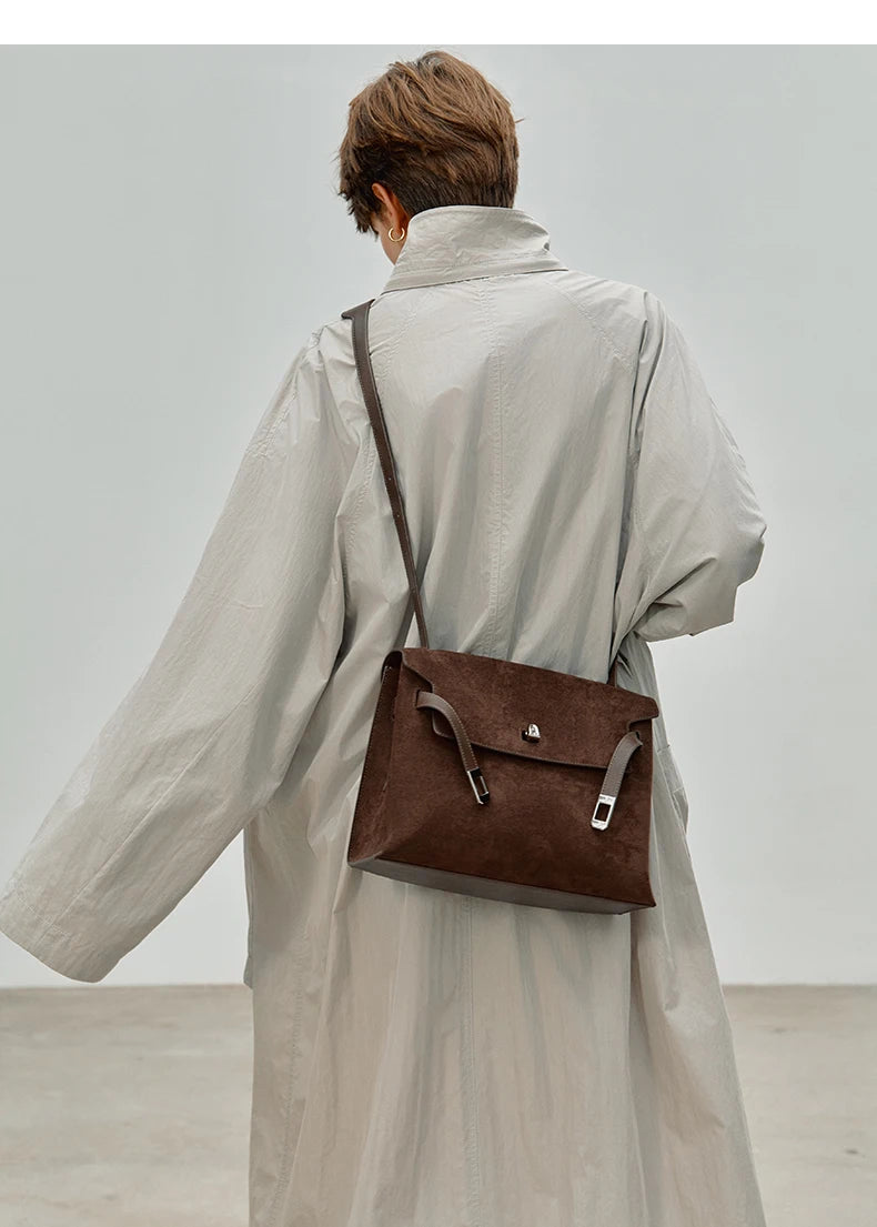 Split Leather Shoulder and Crossbody Tote