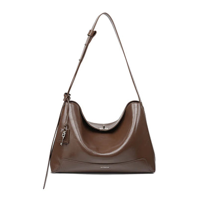Split Leather Shoulder and Crossbody Tote Bag
