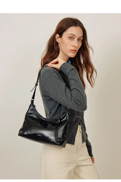 Soft Genuine Leather Shoulder Crossbody Tote