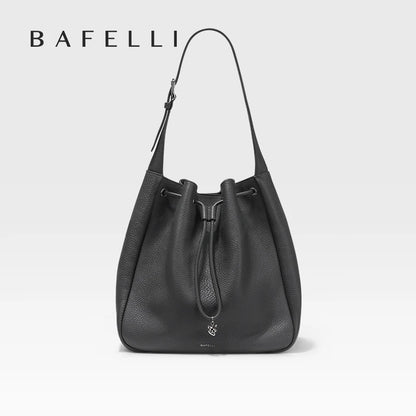 Genuine Cow Leather Hobo Bag – Soft Drawstring Everyday Style