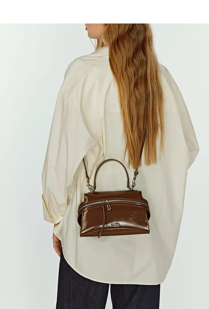 Green Split Leather Shoulder and Crossbody Bag