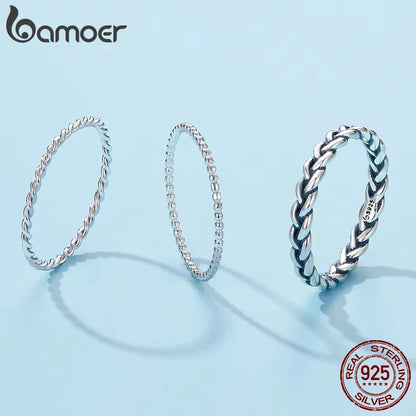 925 Sterling Silver Twisted Eternity Ring with Braided Texture