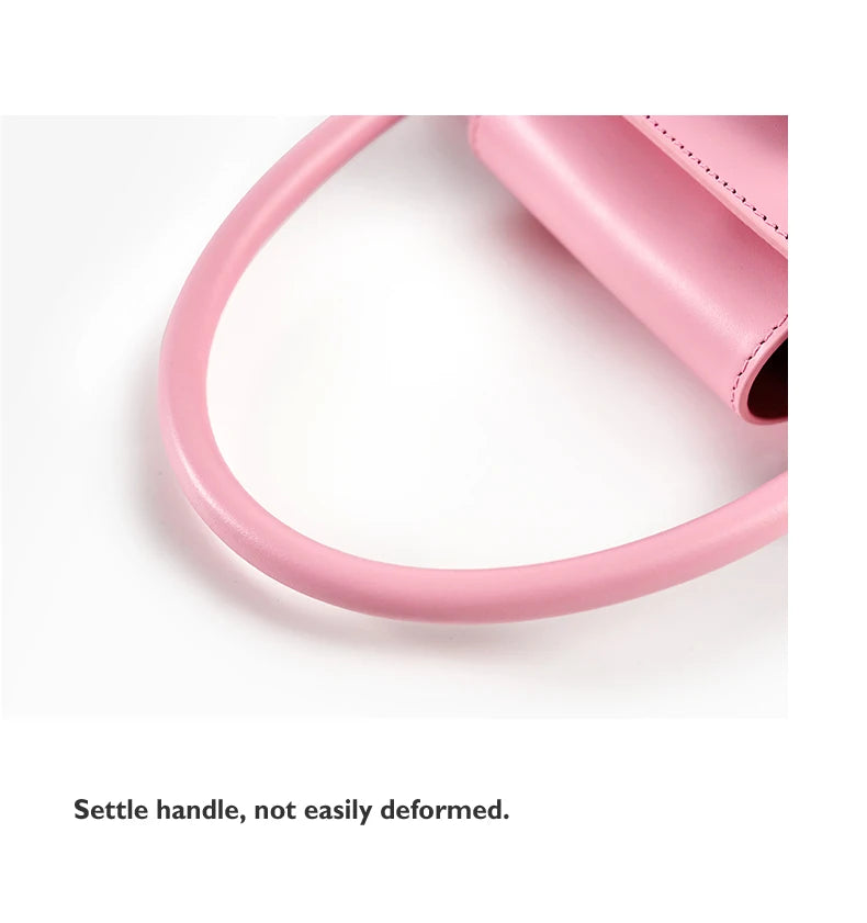 Genuine Leather Boxy Satchel – Diamond Accent Shoulder Bag