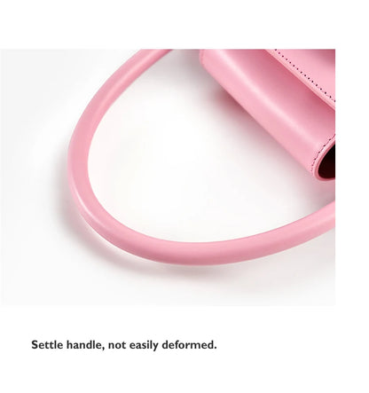 Genuine Leather Boxy Satchel – Diamond Accent Shoulder Bag