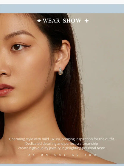 Glossy Waterdrop Stud Earrings – 925 Sterling Silver