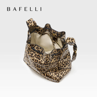 Soft Cowhide Leather Hobo Tote – Leopard Shoulder and Crossbody Bag