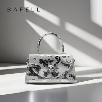 Genuine Leather Shell Handbag – Hasp and Flap Design