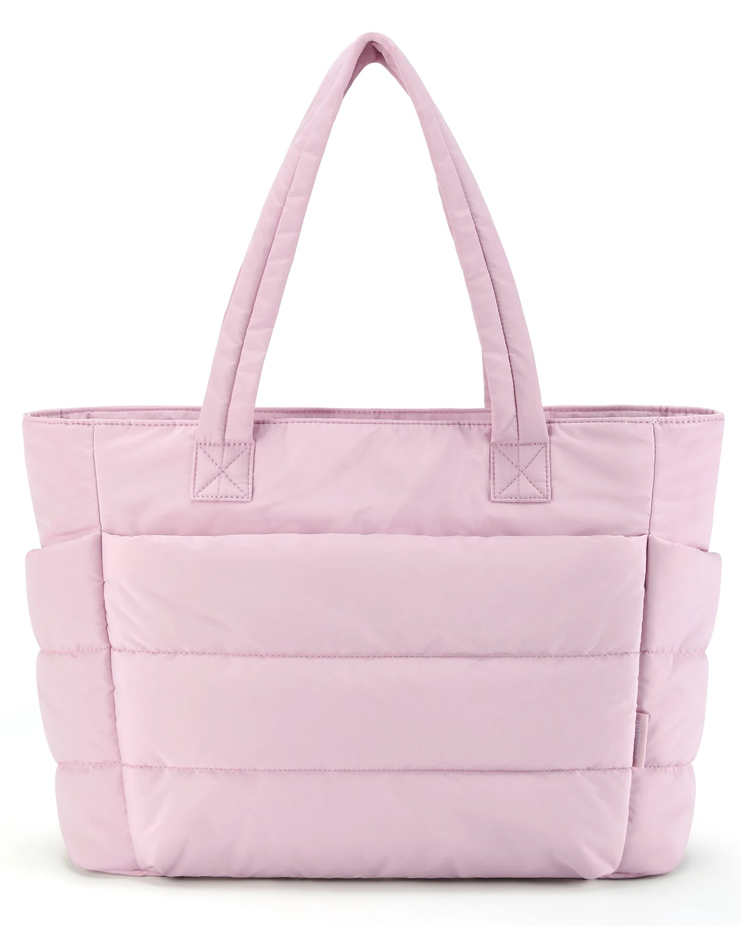 Quilted Milk Cotton Padded Tote Bag