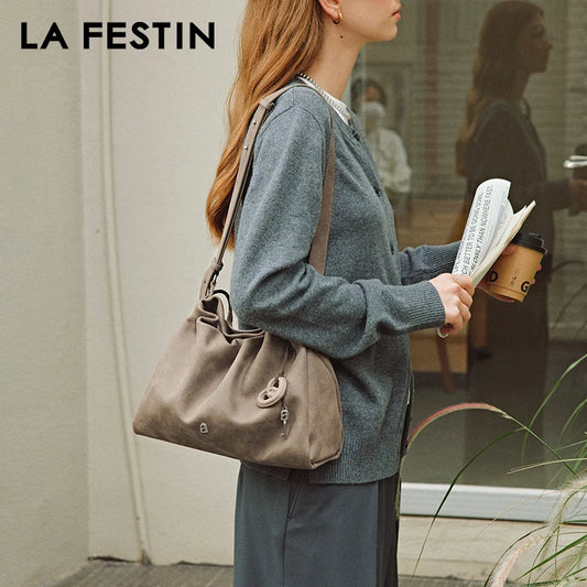 Genuine Leather Shoulder and Crossbody Tote