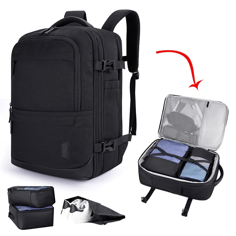 PVC Softback Laptop Backpack with Expandable Capacity