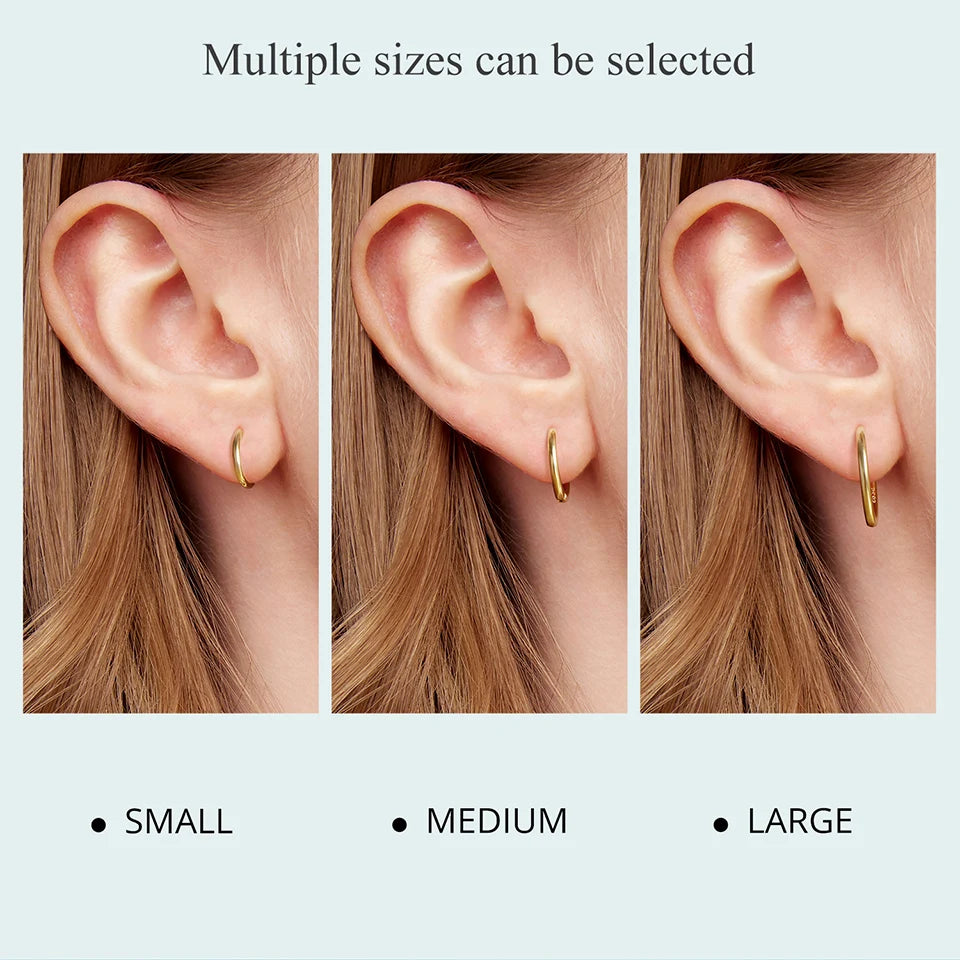 Minimalist Hoop Earrings – 925 Sterling Silver for Multiple Piercings