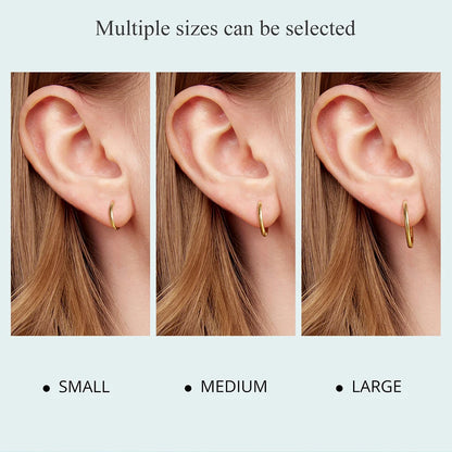 Minimalist Hoop Earrings – 925 Sterling Silver for Multiple Piercings