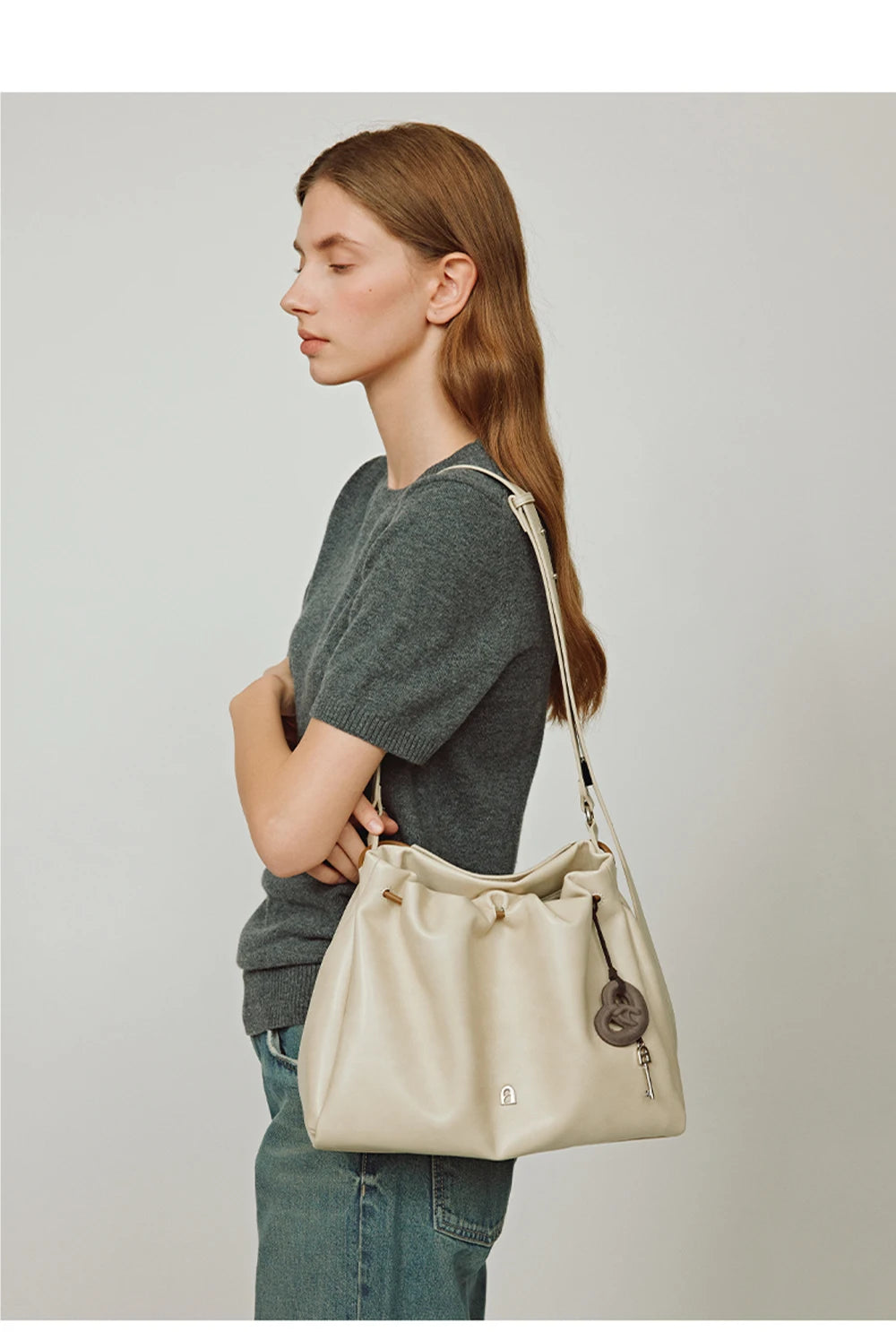 Genuine Leather Shoulder and Crossbody Tote