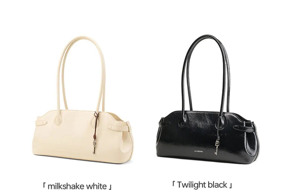 Genuine Leather Baguette Tote Bag