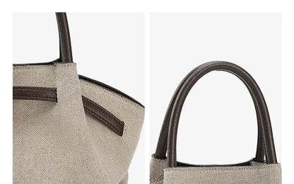 Cotton Dual-Handle Tote Shoulder and Crossbody Bag