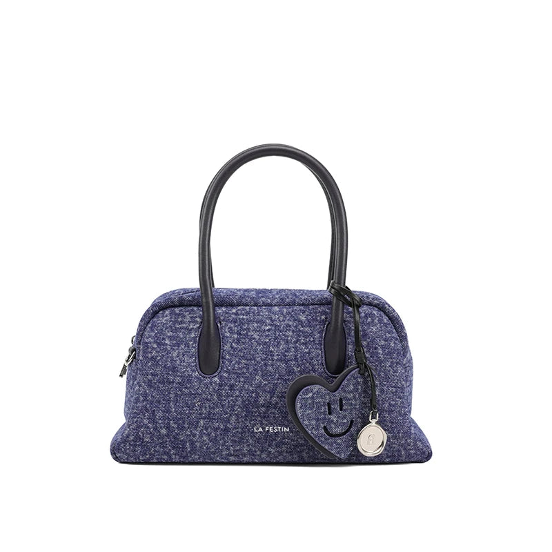 Soft Split Leather Small Tote Shoulder Bag