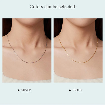 925 Sterling Silver Thin Chain Necklace – 0.8mm Link with Lobster Clasp
