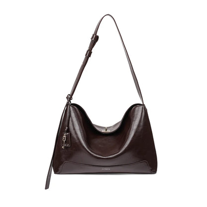 Split Leather Shoulder and Crossbody Tote Bag