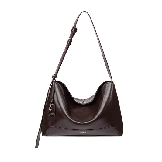 Split Leather Shoulder and Crossbody Tote Bag
