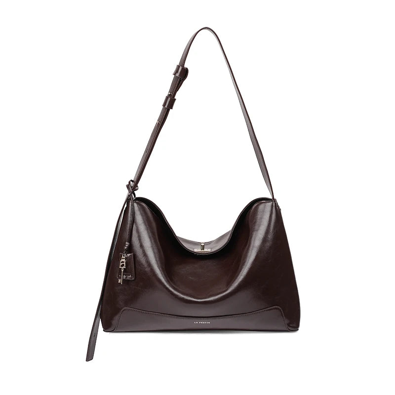 Split Leather Shoulder and Handbag Tote