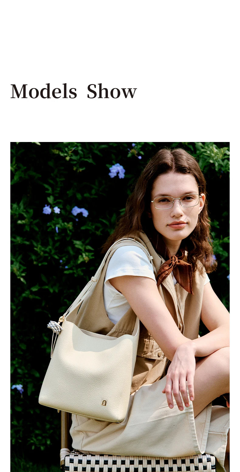 Soft Genuine Leather Bucket Bag