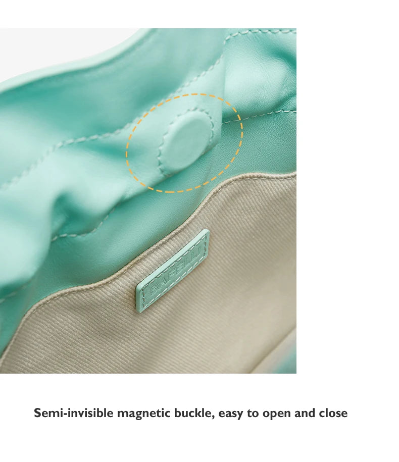 Genuine Leather Bucket Bag – Soft Casual with Open Pocket