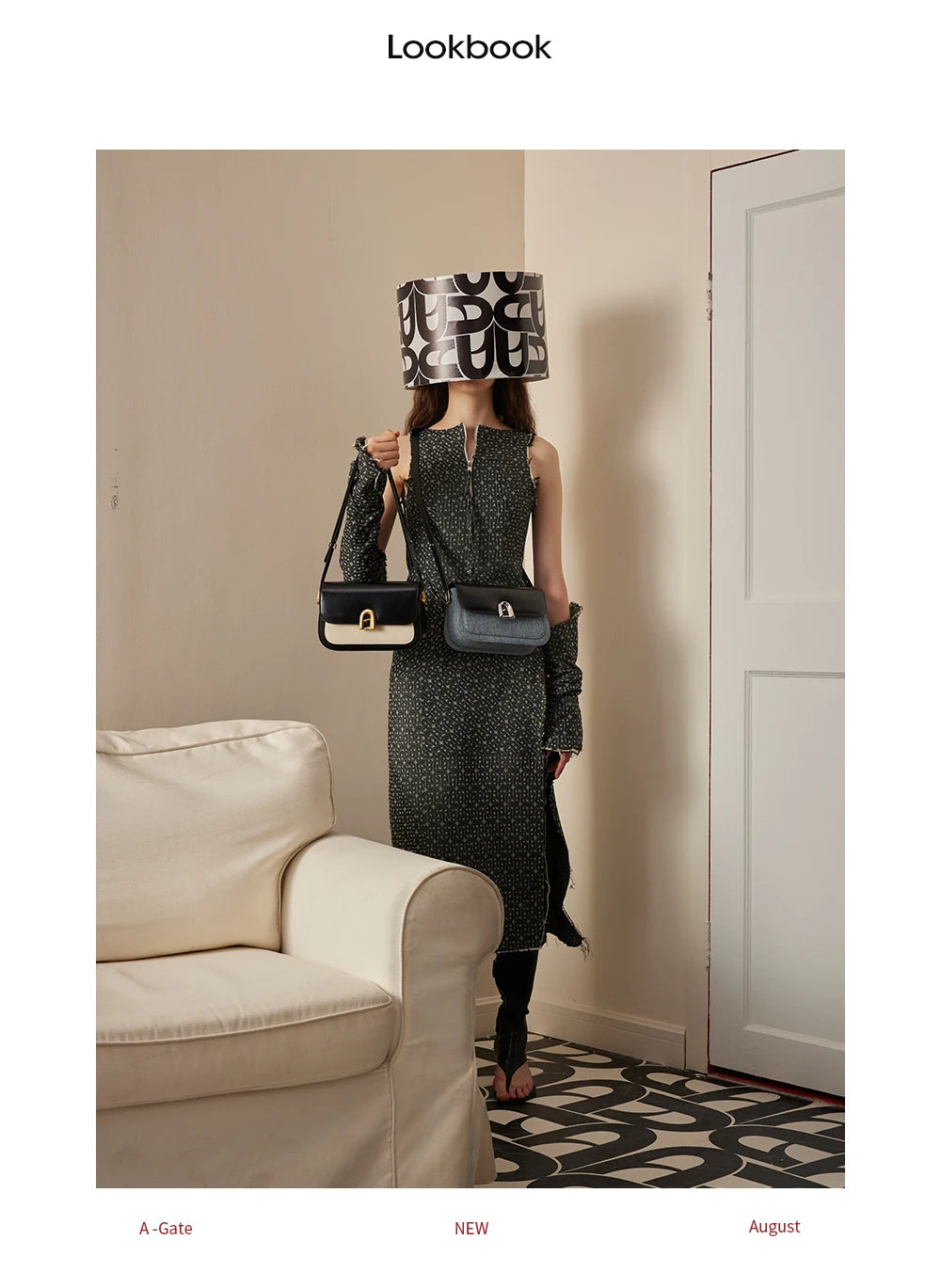 Split Leather Square Shoulder and Crossbody Bag