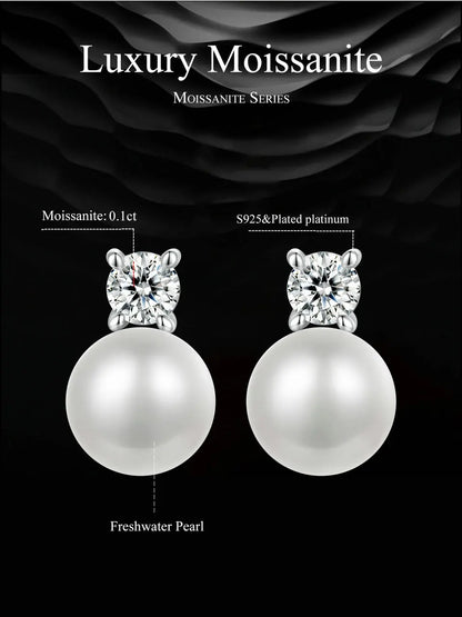 D-Color Moissanite Stud Earrings – 925 Sterling Silver