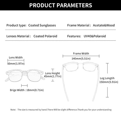 Butterfly Wooden Polarized Party Sunglasses