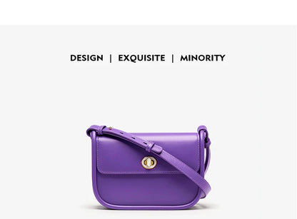 Elegant Split Leather Saddle Crossbody Bag