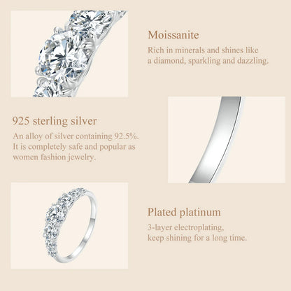Delicate Moissanite Ring – 925 Sterling Silver Classic Wedding Band