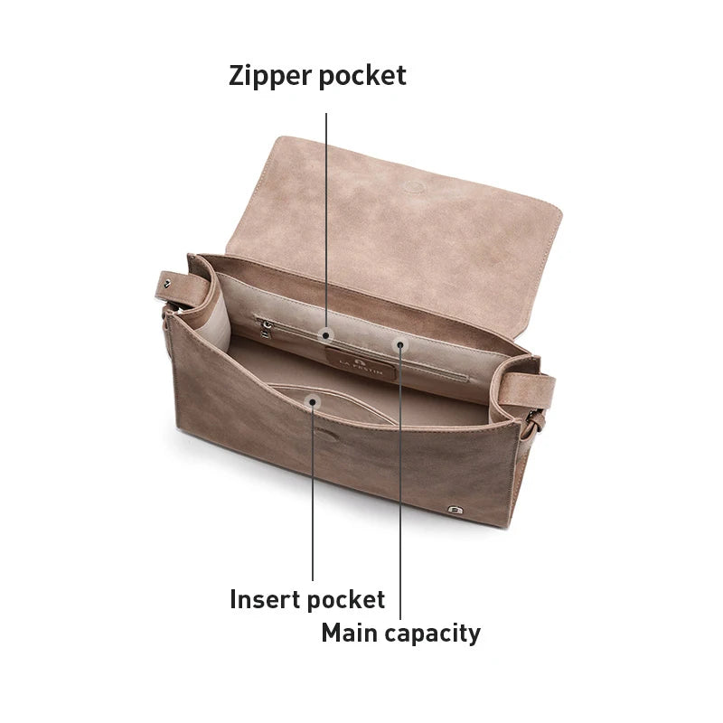 Genuine Leather Structured Tote Bag