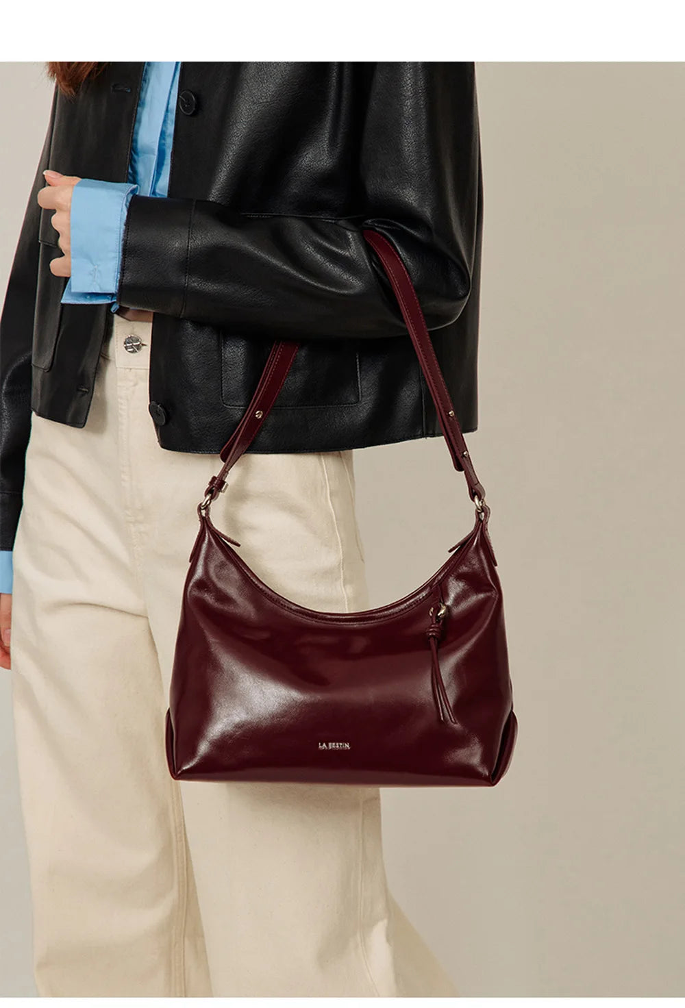 Soft Genuine Leather Shoulder Crossbody Tote