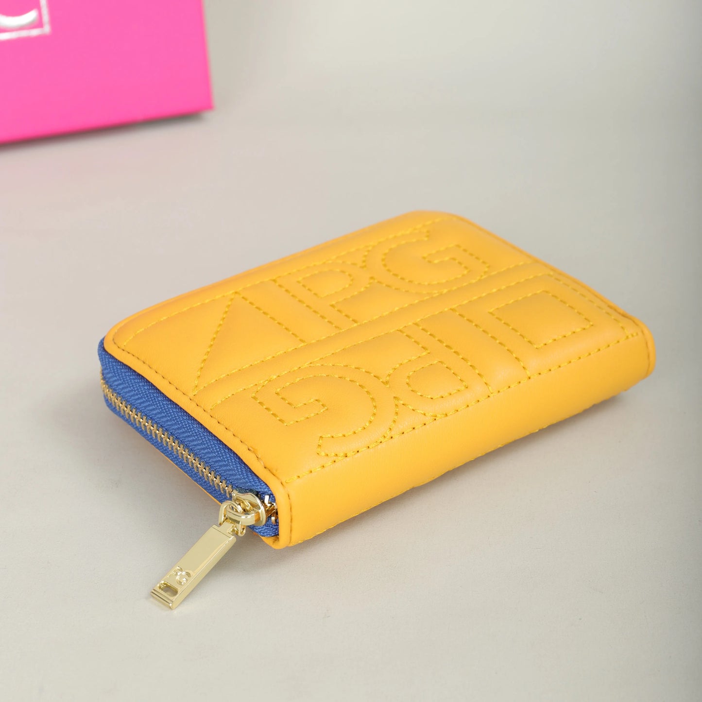 Elegant Letter Embroidery Zipper Wallet – Compact and Stylish