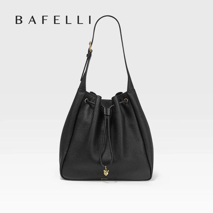 Genuine Cow Leather Hobo Bag – Soft Drawstring Everyday Style