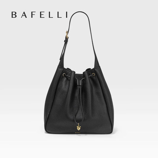 Genuine Cow Leather Hobo Bag – Soft Drawstring Everyday Style