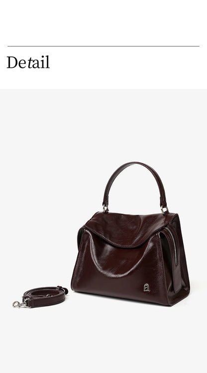 Genuine Leather Shoulder and Crossbody Tote