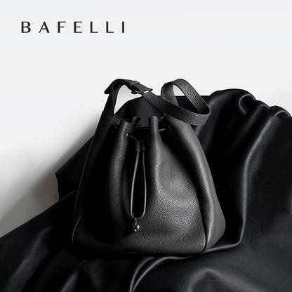 Genuine Cow Leather Hobo Bag – Soft Drawstring Everyday Style