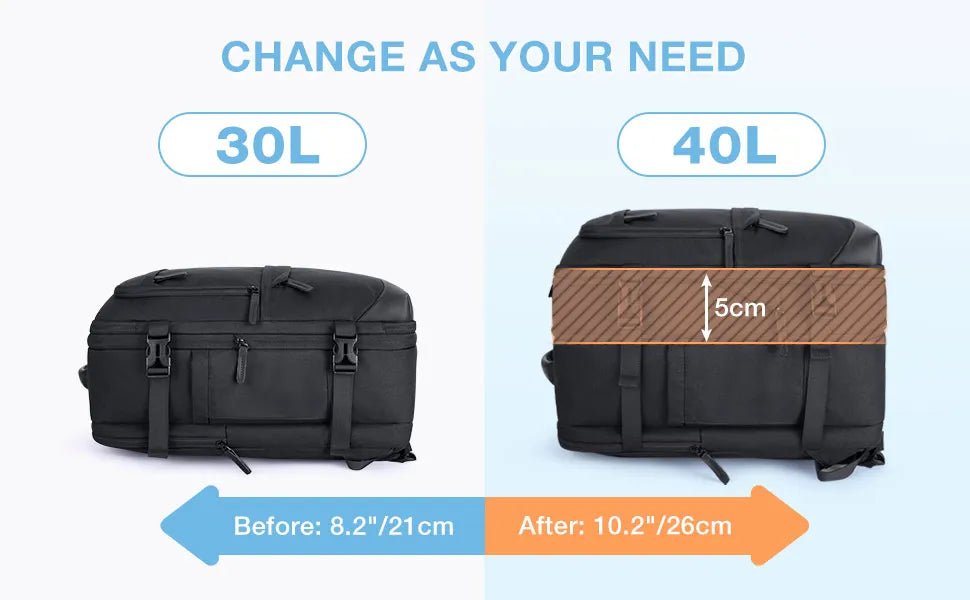 PVC Softback Laptop Backpack with Expandable Capacity