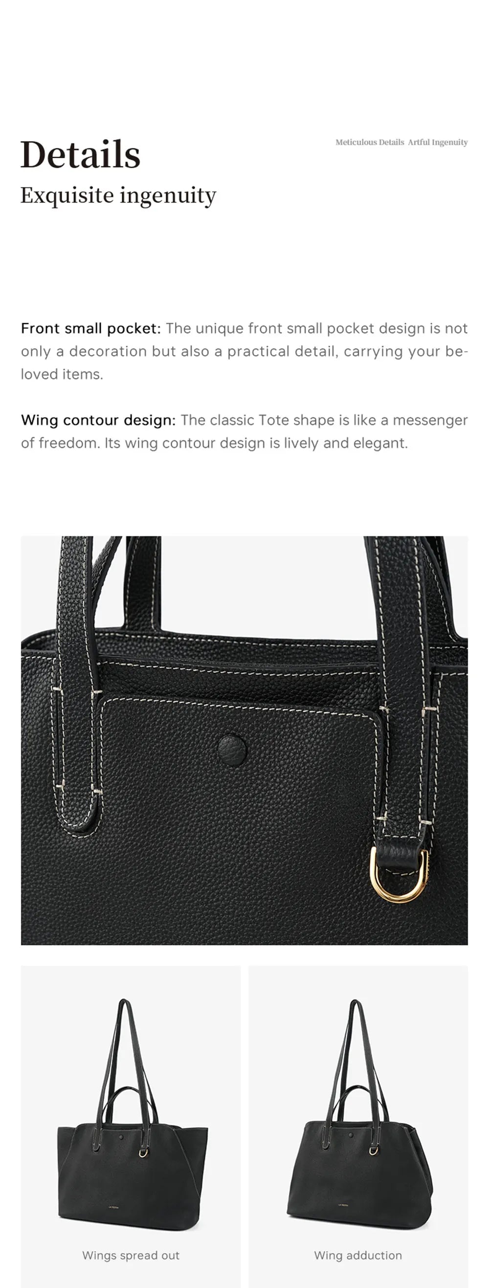 Genuine Leather Tote Shoulder Bag