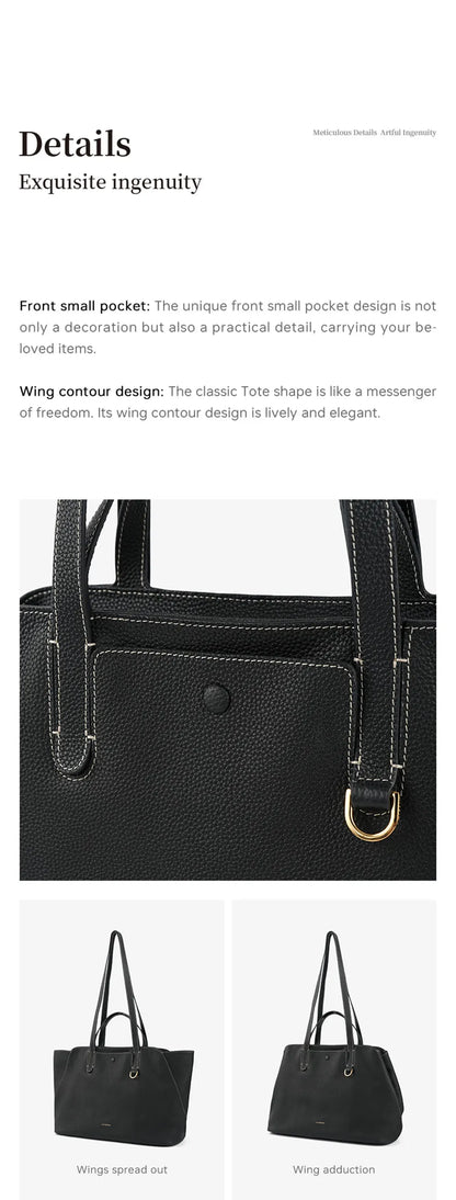 Genuine Leather Tote Shoulder Bag