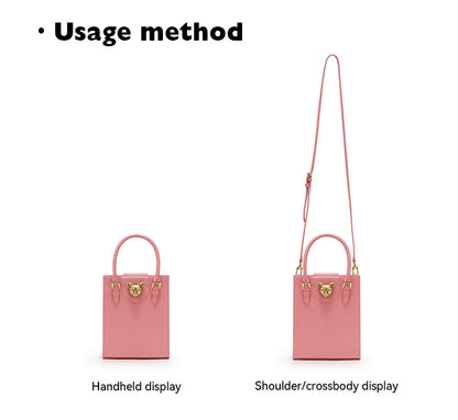 Elegant Genuine Leather Mini Crossbody and Tote Bag